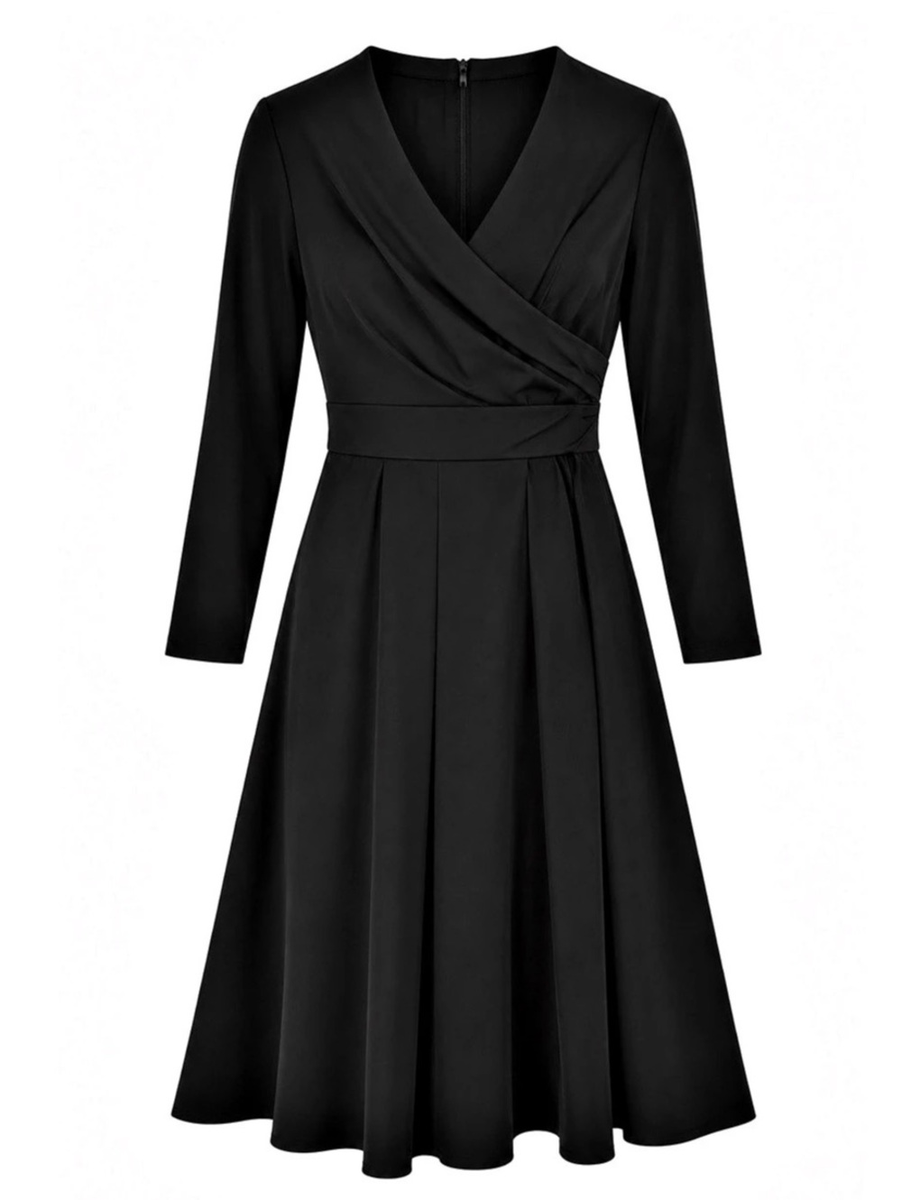 Black Wrap Midi Dress Like New
